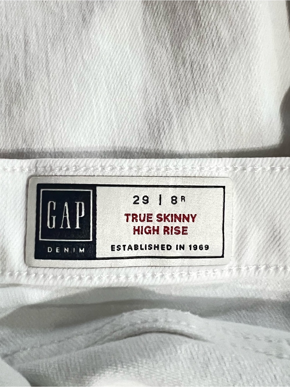 GAP White True Skinny High-Rise Stretch Jeans Mint Condition Size 29/8R - Picture 5 of 5